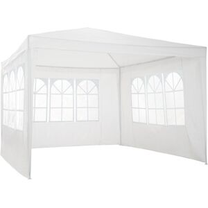 tectake Pavillon Baraban 3x3m mit 3 Seitenteilen - weiss