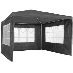 tectake Pavillon Baraban 3x3m mit 3 Seitenteilen - grau