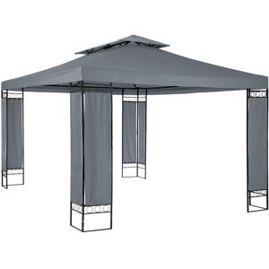 tectake Gartenpavillon Leyla 3,9x2,9m - anthrazit