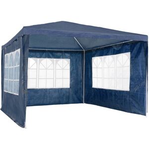 tectake Pavillon Baraban 3x3m mit 3 Seitenteilen - blau