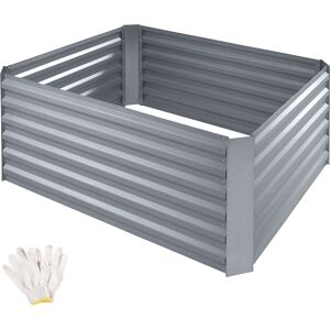 tectake Hochbeet Salvia 600l verzinkt 120x90x57cm - silber