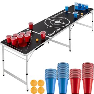 tectake Bierpongtisch Brews & Throws - schwarz