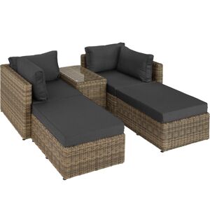 tectake Rattan Lounge mit Aluminiumgestell San Domino - natur