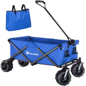 tectake Faltbarer Bollerwagen mit breiten Reifen Belastbarkeit 80kg - blau