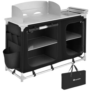 tectake Campingküche 116x52x107cm - schwarz