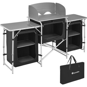 tectake Campingküche 172x52x104cm - schwarz