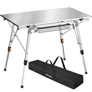 tectake Aluminium Campingtisch Tina faltbar höhenverstellbar - silber