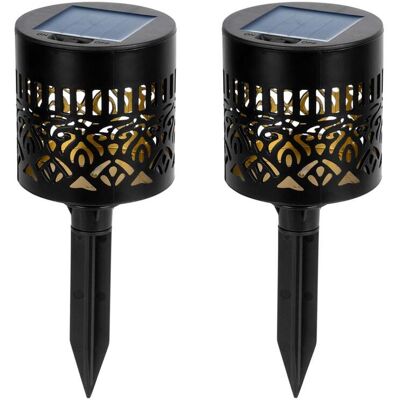 viva domo Solar-LED-Wandleuchte & Gartenstecker „Schattenspiel“, 2 Stück viva domo Solar-LED-Wandleuchte & Gartenstecker „Schattenspiel“, 2 Stück
