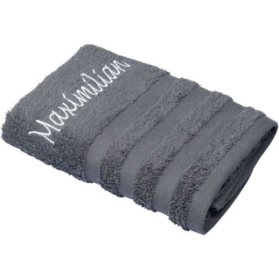 Optisplash Handtuch personalisiert mit Namen, 50x100 cm, 100% Baumwolle, anthrazit Optisplash Handtuch personalisiert mit Namen, 50x100 cm, 100% Baumwolle, anthrazit