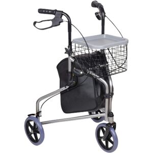 Antar Dreirad Rollator mit Korb, Tasche und Tablett - AT51027 schwarz   silber