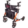 Antar Aluminium Vierrad Leichtgewicht- Rollator mit Einkaufstasche und Rückengurt - AT51034 orange