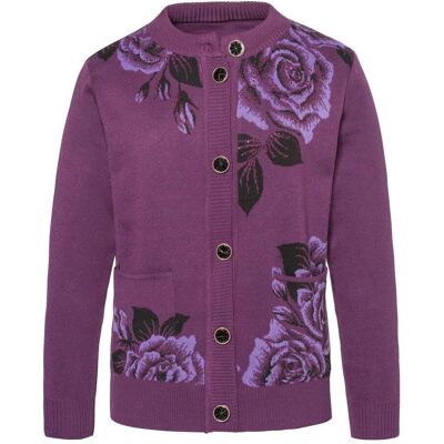 wedolina Wärme-Cardigan „Rosenwelt“ lila M wedolina Wärme-Cardigan „Rosenwelt“ lila M