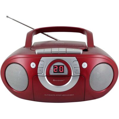 Soundmaster Radio-Kassettenspieler mit CD rot unisex Soundmaster Radio-Kassettenspieler mit CD rot unisex
