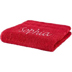 Optisplash Handtuch personalisiert mit Namen, 50x100 cm, 100% Baumwolle rot unisex