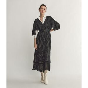 Falconeri Wickelkleid Jacquard Blumen Frau Schwarz Größe M