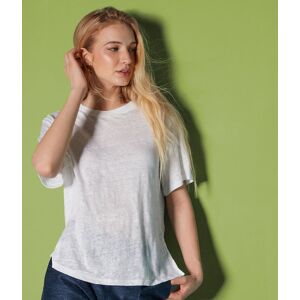 Falconeri T-Shirt mit Rundhalsausschnitt aus Leinen mit Stricksaum Frau Weiß Größe XS