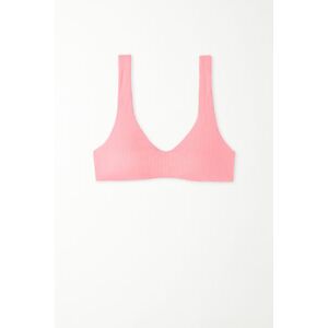 Tezenis Bikini-Bra-Top mit herausnehmbaren Polstern aus recycelter Mikrofaser mit Rippenmuster Frau Rosa Größe S