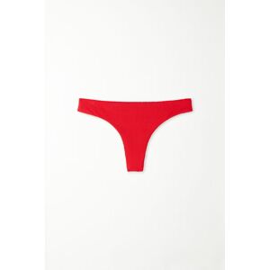 Tezenis Brazilian-Bikinislip aus recycelter Mikrofaser mit Rippenmuster Frau Rot Größe L