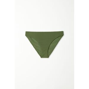 Tezenis Klassischer Bikinislip aus recycelter Mikrofaser mit Rippenmuster Frau Grün Größe XS