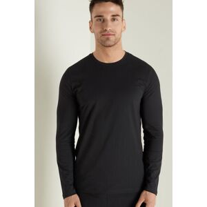 Tezenis Langarmshirt aus Baumwolle mit Rundhalsausschnitt Mann Schwarz Größe XXL