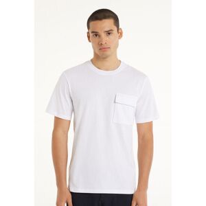 Tezenis Rundhals-T-Shirt aus Baumwolle und Brusttasche Mann Weiß Größe L