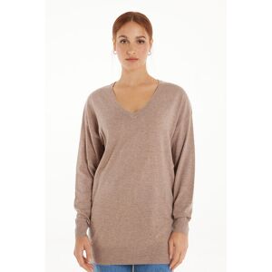Tezenis Mittelschwerer Pullover mit langen Ärmeln, V-Ausschnitt und Wolle Frau Hautfarben Größe L