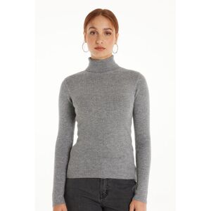 Tezenis Mittelschwerer Pullover mit geripptem Rollkragen und langen Ärmeln mit Wolle Frau Grau Größe S
