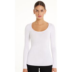 Tezenis Langarmshirt mit weitem Rundhalsausschnitt aus Viskose Frau Weiß Größe L