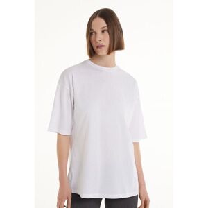 Tezenis Oversize-T-Shirt aus Baumwolle mit Rundhalsausschnitt Frau Weiß Größe M