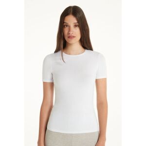 Tezenis T-Shirt mit Rundhalsausschnitt aus Stretch-Baumwolle Frau Weiß Größe XL