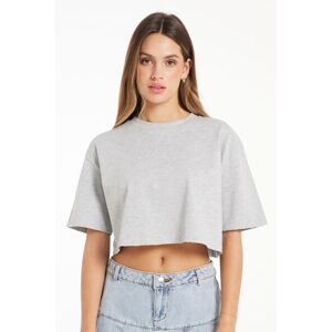 Tezenis Kurzes Rundhals-T-Shirt aus Baumwolle Frau Grau Größe L