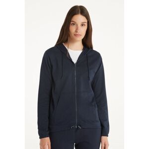 Tezenis Kapuzen-Sweatjacke mit Reißverschluss und Tunnelzug Frau Blau Größe M