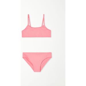 Tezenis Bustier-Bikinioberteil gerippt mit Slip recycelt für Mädchen Mädchen Rosa Größe 4-5