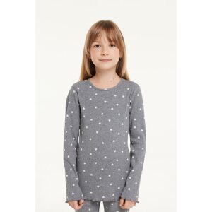 Tezenis Bedrucktes Langarm-Rippshirt für Mädchen Mädchen Grau Größe 2-3