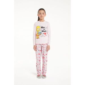 Tezenis Langer Pyjama mit „The Simpsons“-Print Mädchen Aufdruck Größe 8-9