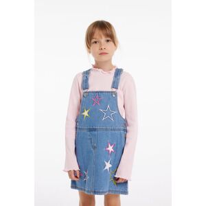 Tezenis Mini-Latzkleid aus Denim mit Sternen Mädchen Blau Größe 6-7