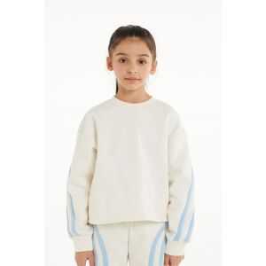 Tezenis Dickes Langarm-Sweatshirt mit Seitenstreifen Mädchen Hellblau Größe 8-9