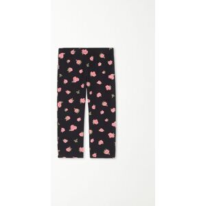 Tezenis Capri-Leggings aus bedruckter Baumwolle Mädchen Schwarz Größe 12-13