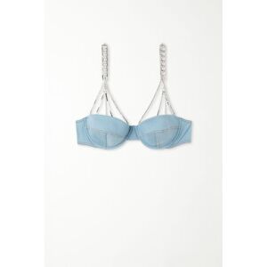 Tezenis Leicht wattierter Balconette-BH Wien Glam Denim Frau Hellblau Größe 80B