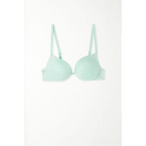 Tezenis Super Push-up-BH Los Angeles aus recycelter Spitze Frau Hellblau Größe 75A