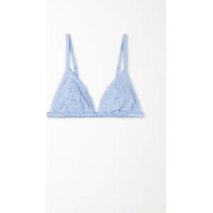 Tezenis Unwattierter Triangel-BH Lisbon Eternal Roses Satin Frau Hellblau Größe 70B