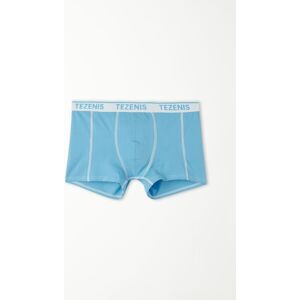 Tezenis Baumwoll-Boxershorts mit kontrastfarbenen Nähten und Logo Mann Blau Größe S