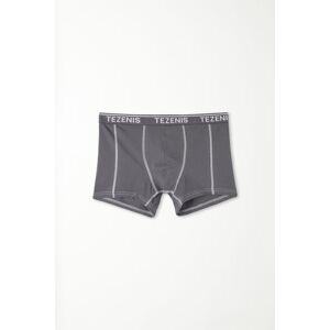 Tezenis Baumwoll-Boxershorts mit kontrastfarbenen Nähten und Logo Mann Grau Größe XXL