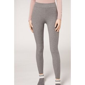 Calzedonia Gerippte Leggings mit Cashmere Frau Grau Größe S