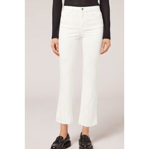 Calzedonia Cropped-Flare-Jeans Frau Weiß Größe M