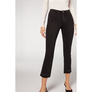 Calzedonia Cropped-Flare-Jeans Frau Grau Größe XS