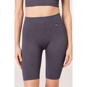 Calzedonia Nahtlose Sport-Radlerleggings Frau Grau Größe S/M