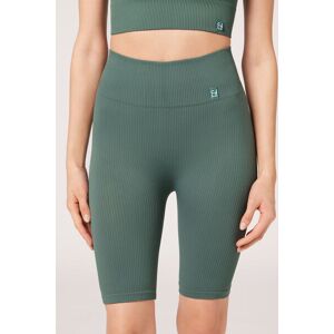 Calzedonia Nahtlose Sport-Radlerleggings Frau Grun Größe M/L