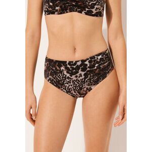 Calzedonia Hohe Shaping-Bikinihose Elegant Animalier Frau Braun Größe S