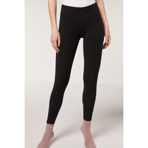 Calzedonia Leggings aus Supima-Baumwolle Frau Schwarz Größe L